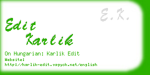 edit karlik business card